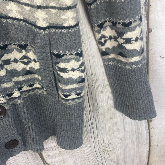 Eddie Bauer Fair Isle Knit Wool Blend Cardigan Size Medium   69 - Picture 5 of 10
